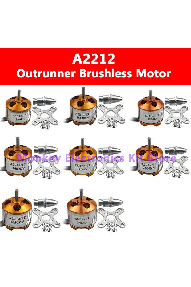 2700KV with plug 1pcs A2212 930KV 1000KV 1400KV 2200KV 2450KV 2700KV Brushless Outrunner Motor for R