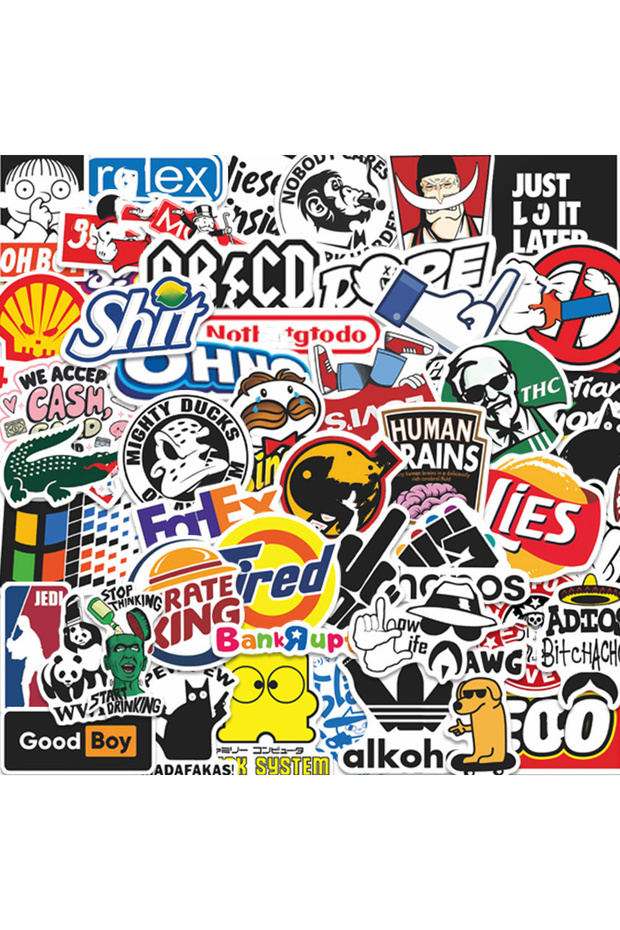 49Pcsx2 49Pcs Cool Funny Stickers Cartoon Meme Decals For Laptop Scrapbook Skateboard Helmet Suitcas