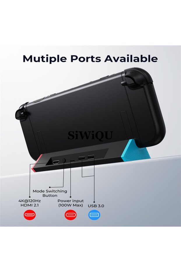 Standard Model Portable TV Dock Station for Switch 2 (2025), With 4K@120Hz HDMI Adapter/Type C Port/