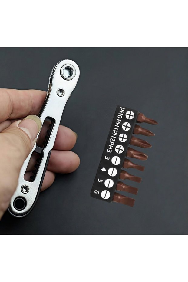 9Pcs combination A Right Angle Screwdriver Set Mini Ratcheting 90 Degree Offset Screwdriver Pocket L