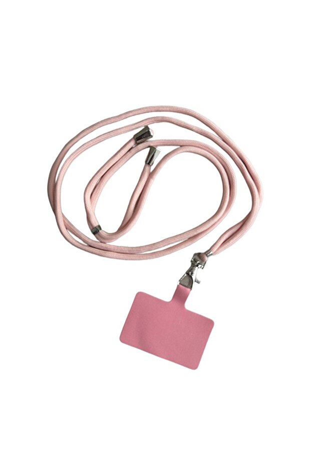 Pink Color Phone Lanyard Suitable for iPhone Phones With Patch Protection Case Universa...