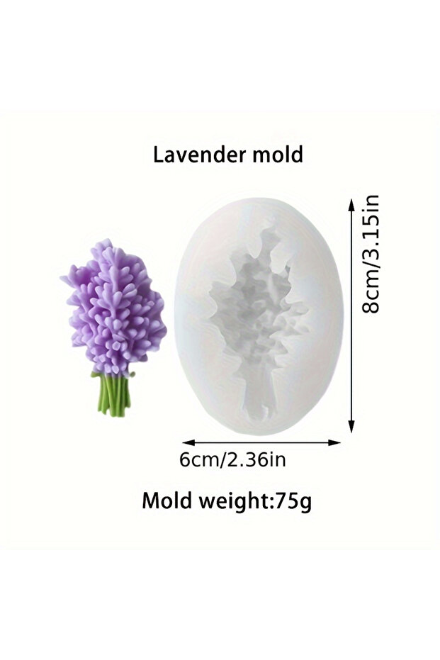 Lavender mold Lavender Silicone Mold for DIY Candle Making - Floral Design, Round Shape, Valentine'S