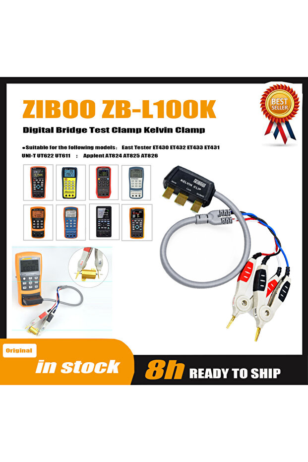ZIBOO ZB-L100K Handheld LCR Test Clip Universal Digital Bridge Kelvin Test Line SMD Chip