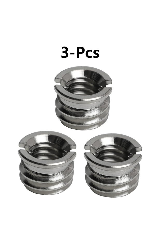 3-Pcs 1/4"-20 Female to 3/8"-16 Male Tripod Adapter Stainless Steel Standard Screw Converter for DSL