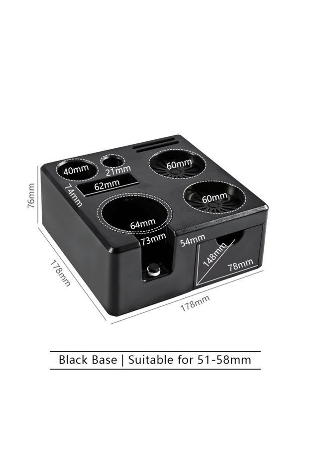 51-58mm Black Coffee Tamper Station Portafilter Holder 51mm 54mm 58mm Universal For Delonghi Brevill