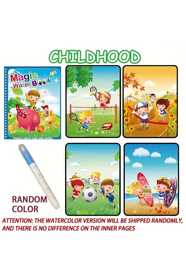 Cartoon childhood Magical Book Water Drawing Montessori Toys Reusable Coloring Book Magic Water Draw