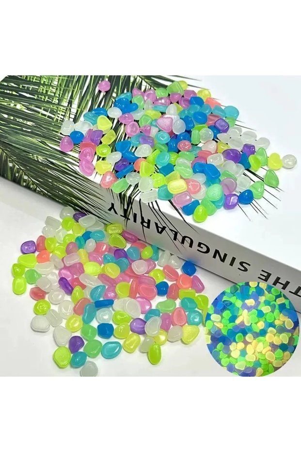 500pcs color 100-500pcs Glowing Garden Pebbles Glow in the Dark Non Toxic Reusable Luminous Stones F