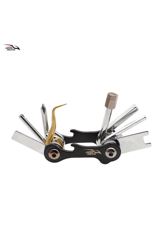 Black KEEP DIVING 9 in 1 Diving O-Ring Pick Wrench Screwdriver Multi Tools for Repairing Adjusting S