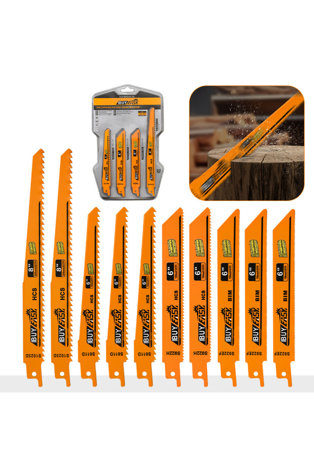 10pcs Set 10pcs HCS Thickened Saw Blades Set Multi-Purpose for Wood Metal Fibreboard Reciprocating S
