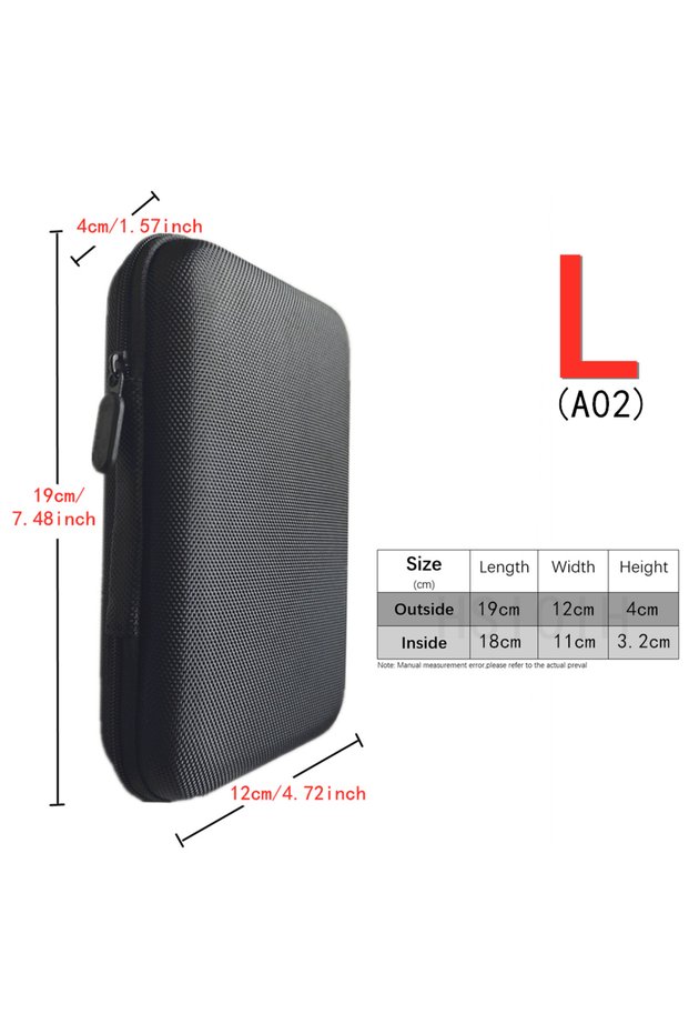 L Tool Bag Black For Eadphone Bag Shockproof Bag For Mini Ipad Electronic Book EVA Box Case Earphone
