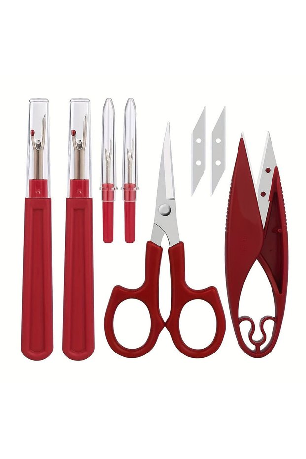 as picture 6PCS seam ripper set 1/2/6Pcs Sewing Seam Ripper Kit Red Sewing Stitch Thread Unpicker &S
