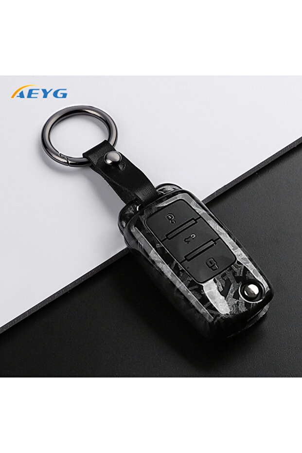 FCarbon 3A Set 2 ABS Carbon Fiber Car Key Case Cover For VW Volkswagen Polo Tiguan Passat B5 B6 B7 G
