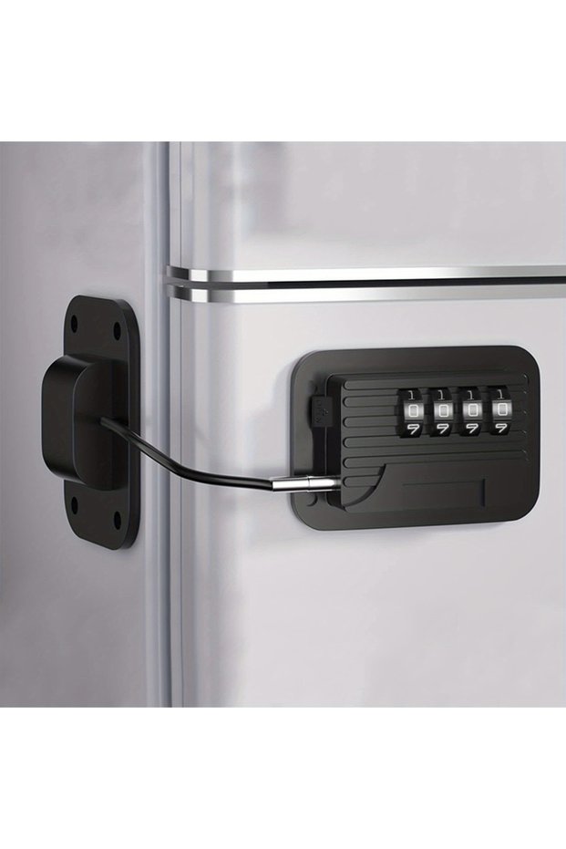 Black Refrigerator Fridge Freezer Door Lock With Password Proof For Kitchen Cabinets And Drawers