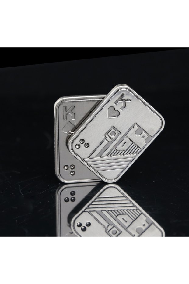 Silver K Fidget Spinner AA KK Fingertip Gyro Solution Pressure Reduction Toy Push Poker Push Card ED