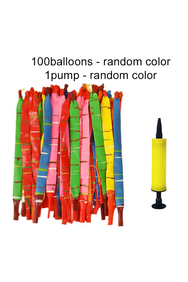 26cm 100pcs 1DQT 50/100pcs Mixed Color Long Latex Rocket Balloon with Pump Flying Squeaking Birthday