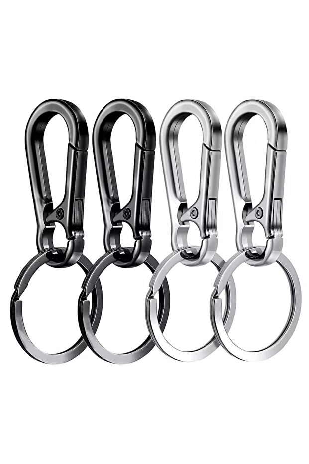 4PCS Mix 4Pcs Carabiner Clip Keychain Metal Carabiner Shape Key Ring Keyring Key Holder Clips Hook H