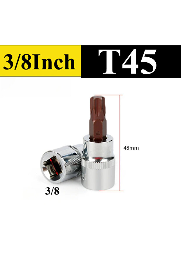1pc T45 Torx Screwdriver Bits 3/8" Drive Socket Head Tools T10 T15 T20 T25 T27 T30 T40 T45 T50 T55 T