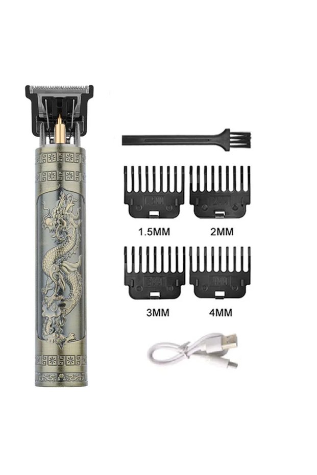 060-BronzeDragon Vintage Body Hair Clipper T9 Hair Trimmer Man Beard Cutting Machine Cordless Beard