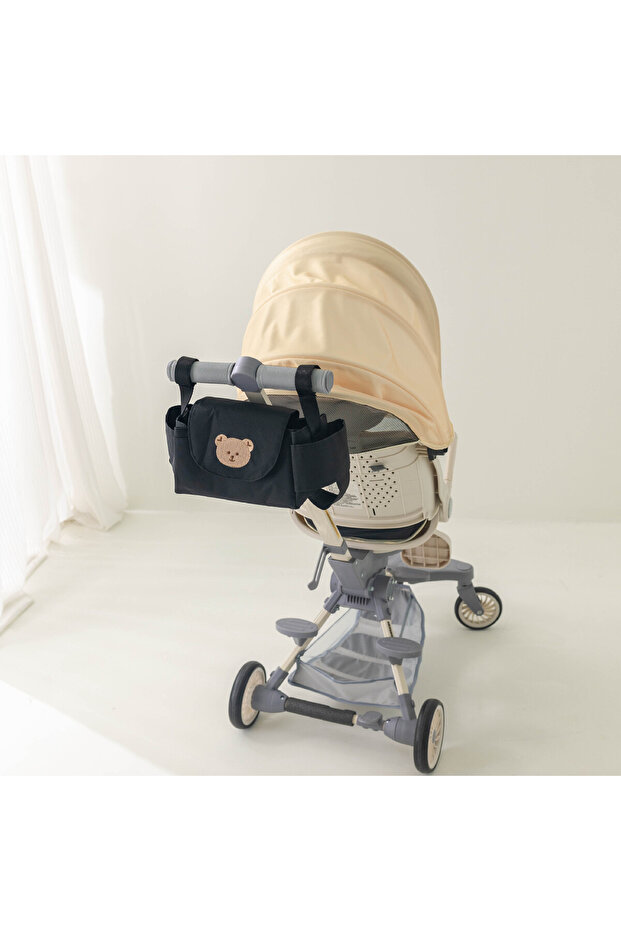 Black bear Baby Stroller Bag Pram Organizer Baby Accessories Cup Holder Newborn Trolley Portable Tra