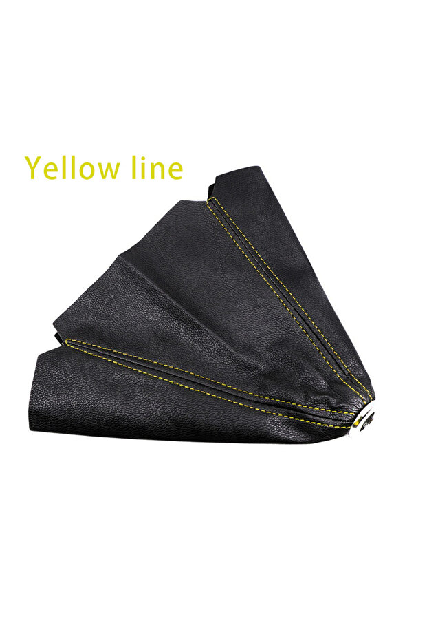 Yellow line Car Manual Gear Shift Lever Dust Cover PU Leather Gear Position Dustproof Cover Automobi