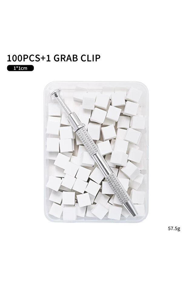 White 100pcs Gradient Sponge Brush Nail Art Sponge Set for DIY Nail Art Gel Polish Brush Glitter Pow