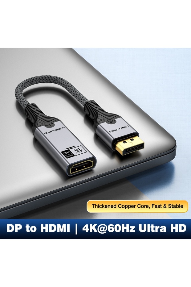 With Cable UGOURD DisplayPort DP to HDMI Adapter Male to Female 4K 60Hz 30Hz 2K 144Hz UHD Audio Sync