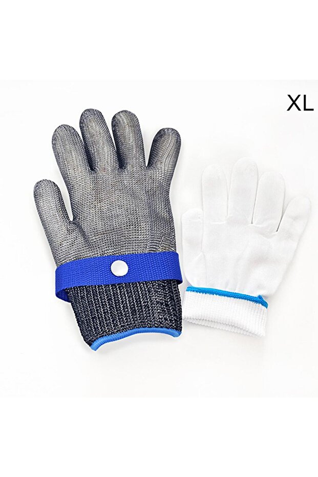 White2 Cut Resistant Gloves, Level A9 Anti-Cut Protection with Stainless Steel Mesh for Butcher Meat