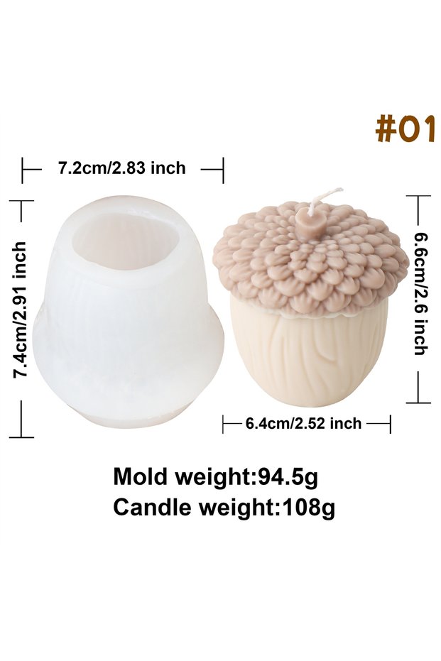 Pine cone mold 01 3D Pine Cone Silicone Candle Mold DIY Christmas Pinecone Aromatherapy Plaster Cand