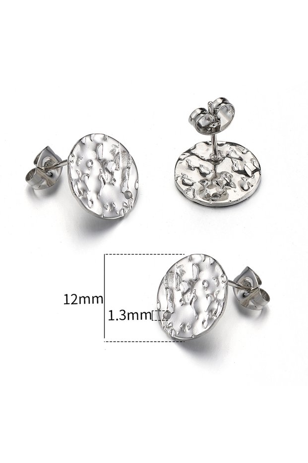 Steel 01-12mm 10pcs Stainless Steel Earring Bases With Holes Or Loops For Connecting Pendants for DI