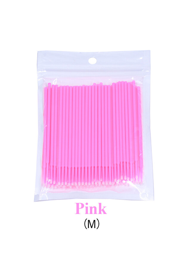 100pcs Pink 100PCS/Bottle Eyelash Extension Micro Cleaning Swabs In Case Lash Lift Glue Remover Appl
