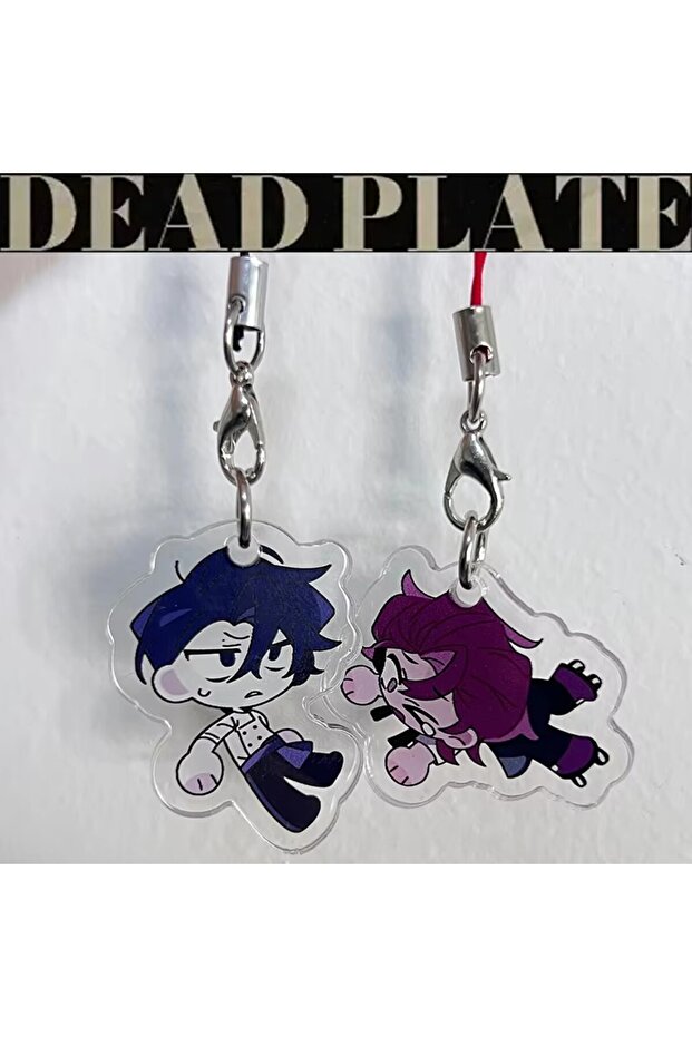 01-02 Game Dead Plate Vince Rody Cosplay Acrylic Keychain 2 Pcs/Set Key Chain Rope Phone Chain Bag P