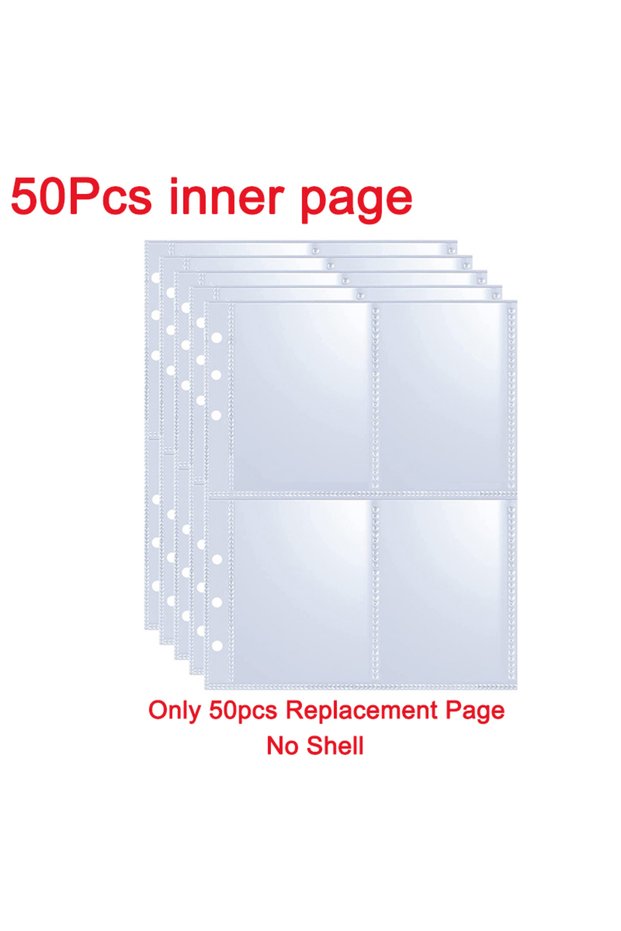 50pcs page-no shell 25pcs Page(4 Grids) Photo Card A5-Binder Kpop Photo Albums Idol Cards Loose-leaf