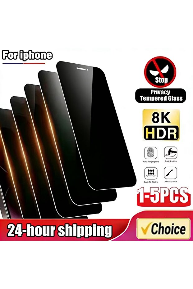 5PCS For iPhone 15Pro Max Anti Peeping 1-5PCS Anti-spy Glass for IPhone 15 14 13 12 11 16 Pro Max Fu