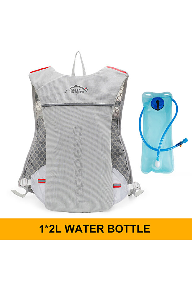 Gray 2l Water Bag Outdoor Trail Running 5L Ultralight Backpack Hydration Jogging Vest Men Breathable