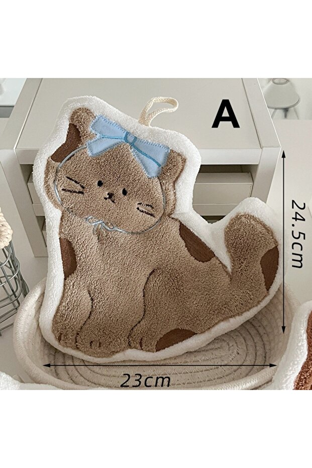 A Soft and Cute Cat Hand Towel, Quick Drying Quick Drying Hanging Cute Cartoon Towel, Household Kitc