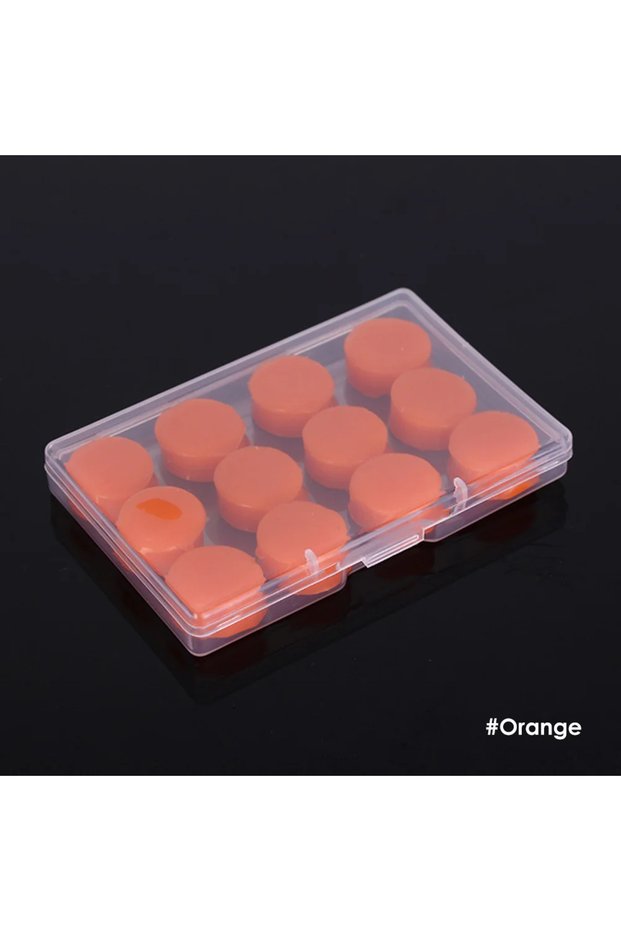 orange 12Pcs Silicone Sleeping Ear Plugs Noise Reduction Anti Snore Sound Insulation Earplug Sleep E