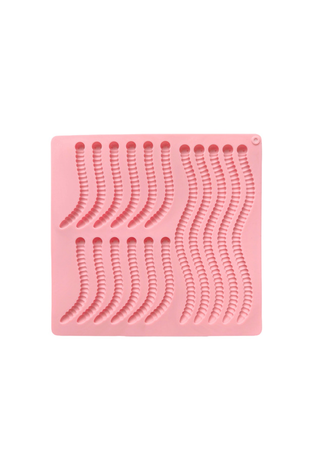 011pink 1pc Size and Shape Worm Soft Candy Silicone Mold DIY Chocolate Candy Pudding Biscuit Ice Gri