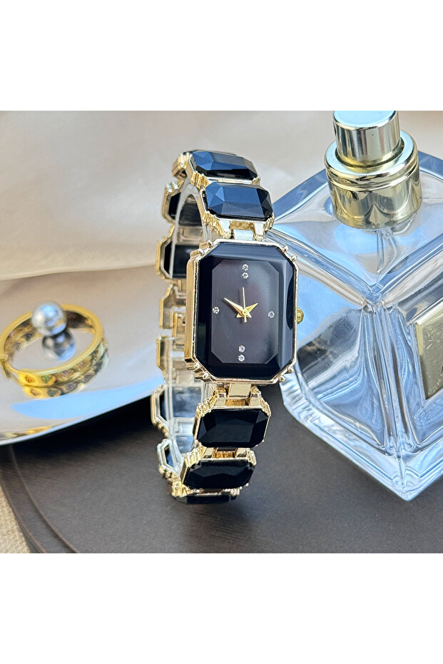 black women's large section rhinestone chain rectangular color case rhinestone dial fashion European