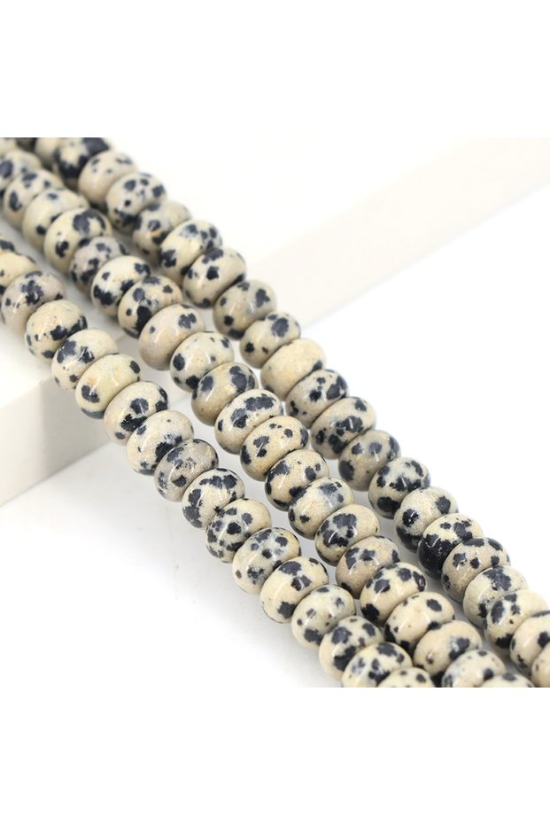 5x8mm Dalmatian Jasper 5x8mm Natural Stone Healing Crystals Abacus Rondelle Bead Jewelry Making DIY