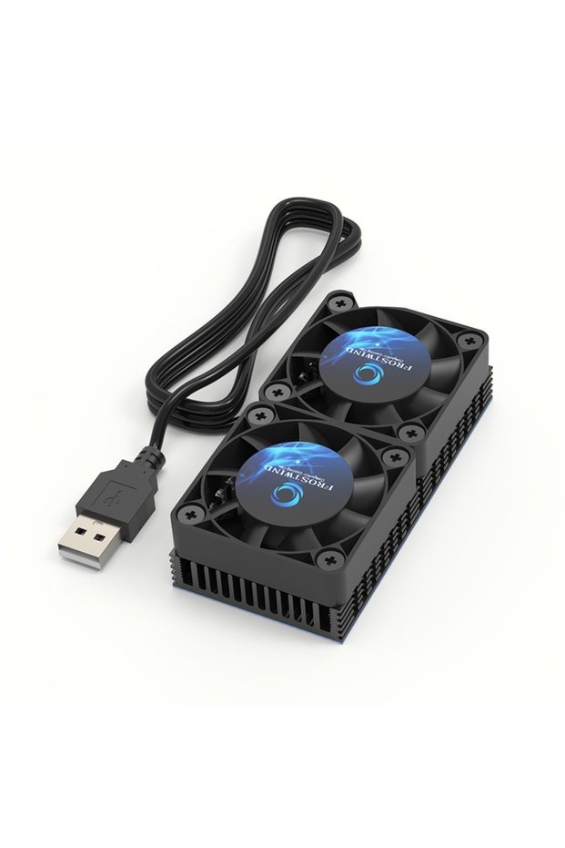 Two Fans 40mm Mini USB Radiator Silent and Efficient 4010 Fan with Included Aluminum Heat Sink and T