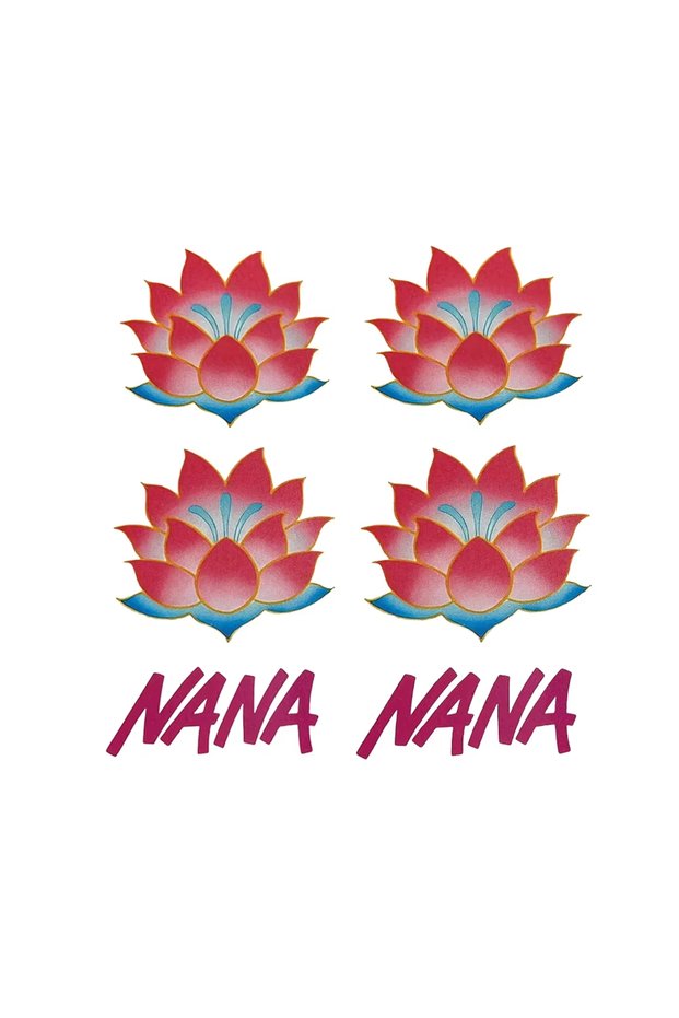 A Anime NANA Oosaki Nana Cosplay Tattoo Lotus Flower Waterproof Red Letter Fake Tattoos Stickers Aud