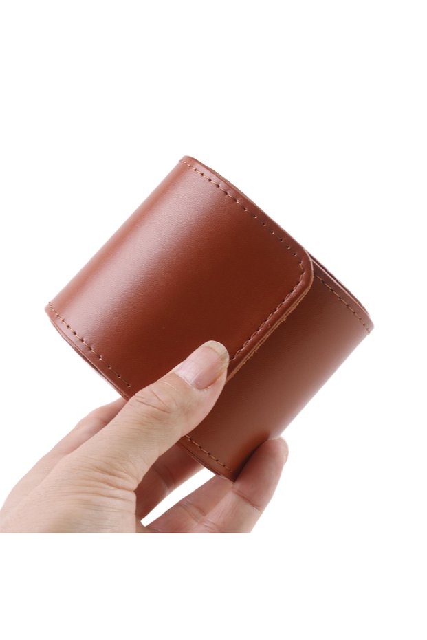 1 slots Brown Luxury Wholesale PU Leather Portable Single Watch Travel Roll Organizer Packing Leathe