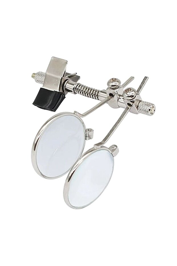 indigo Professional Glasses Clip Double Lens Magnifying Glass Rotatable Diameter 25mm Stainless Stee
