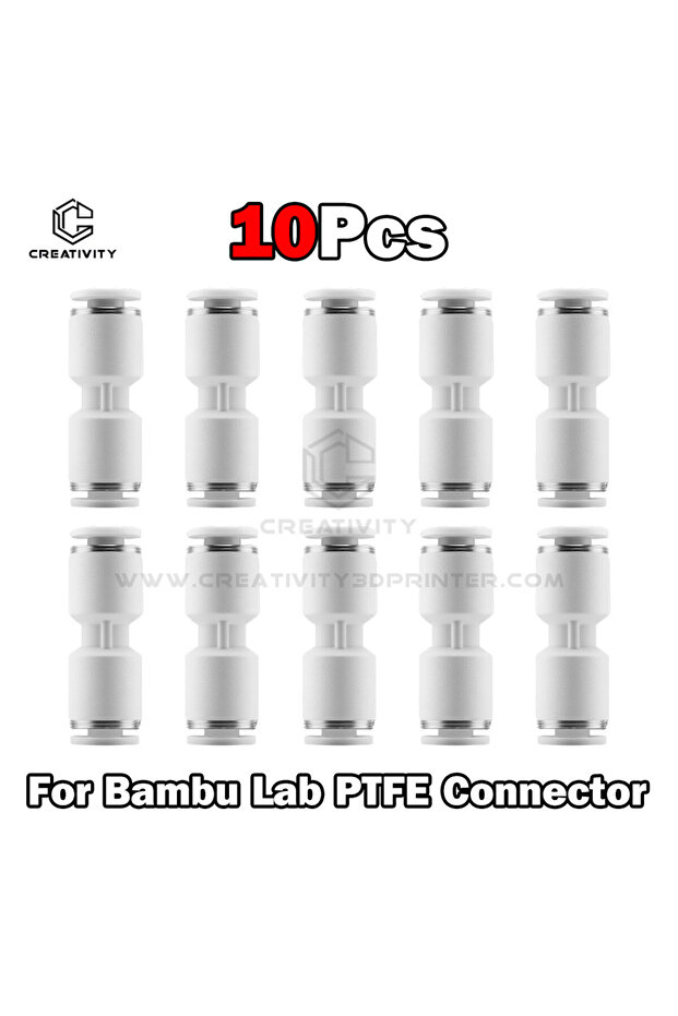 10PC For Lab X1 X1C X1E P1P P1S 3D Printer PTFE Tube Pneumatic Connector 1.75mm Filament Extruder Fo