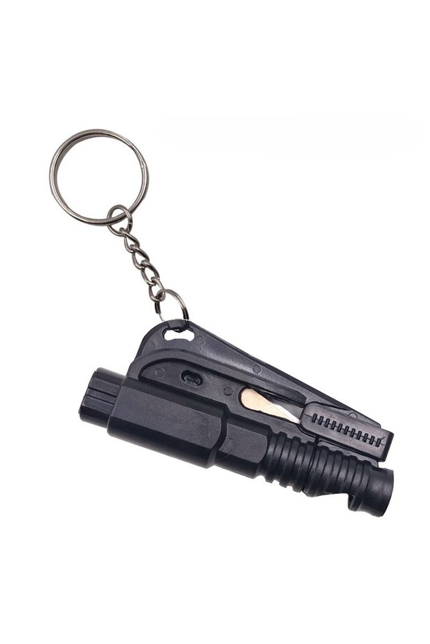 black 1pc Mini Safety Hammer Keychain Escape Car Life-saving Escape Hammer Window Broken Emergency G