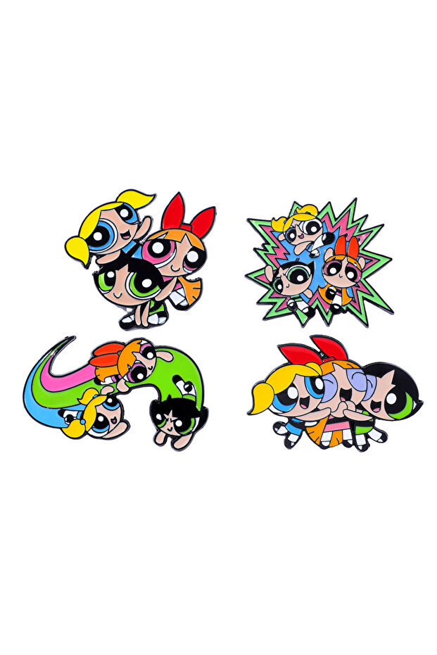 4PCS 4 Pcs/set Funny Animation Brooch Blossom Bubbles Creativity Enamel Pin Backpack Clothing Metal