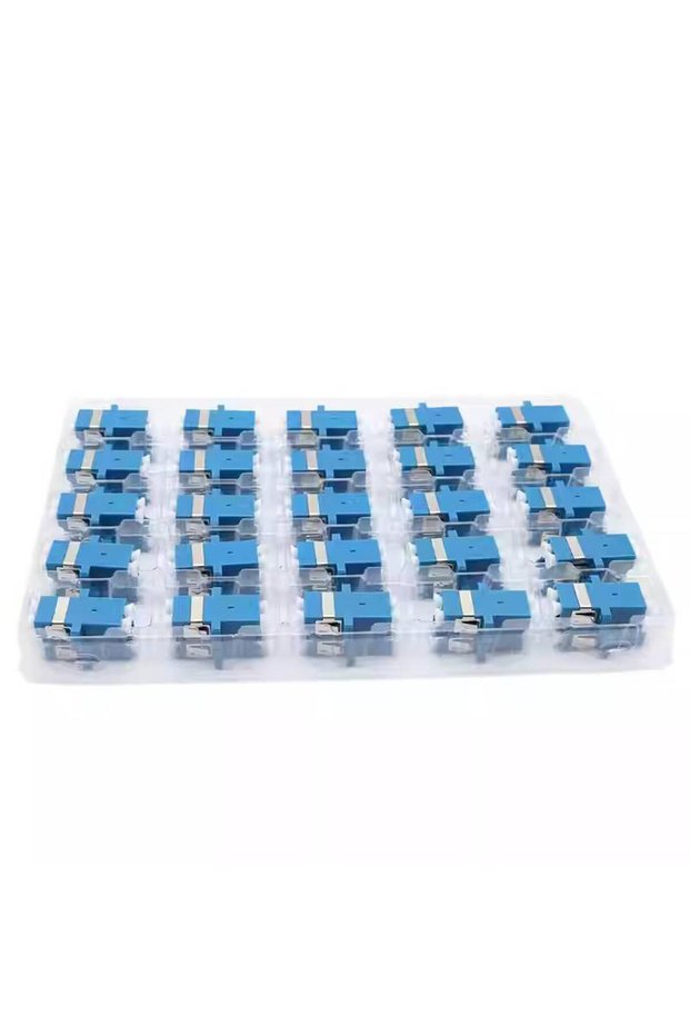50pcs upc LC-LC Duplex Flange UPC Coupler Connector Fiber Optical Coupler Single Mode Plastic Duplex