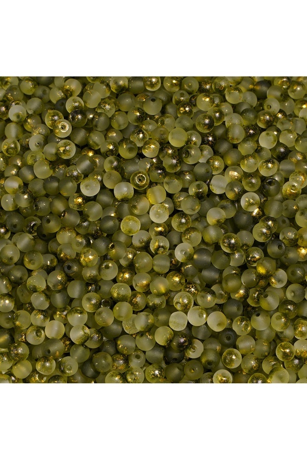4mm 100pcs style17 100Pcs 4mm High Quality Frosted Gold Splattered Glass Rice Beads Loose Beads for