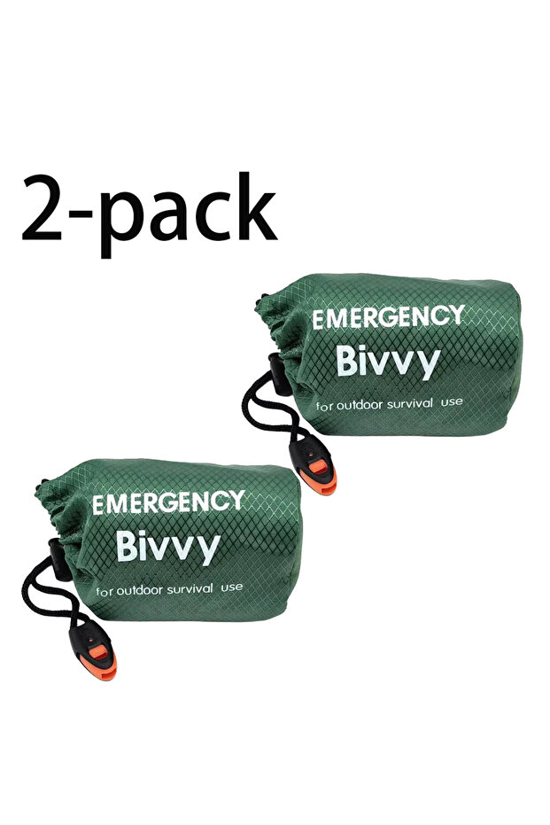 Upgrade 2 items Emergency Sleeping Bag Survival Blanket Thermal Mylar Bivy Sack Lightweight Waterpro