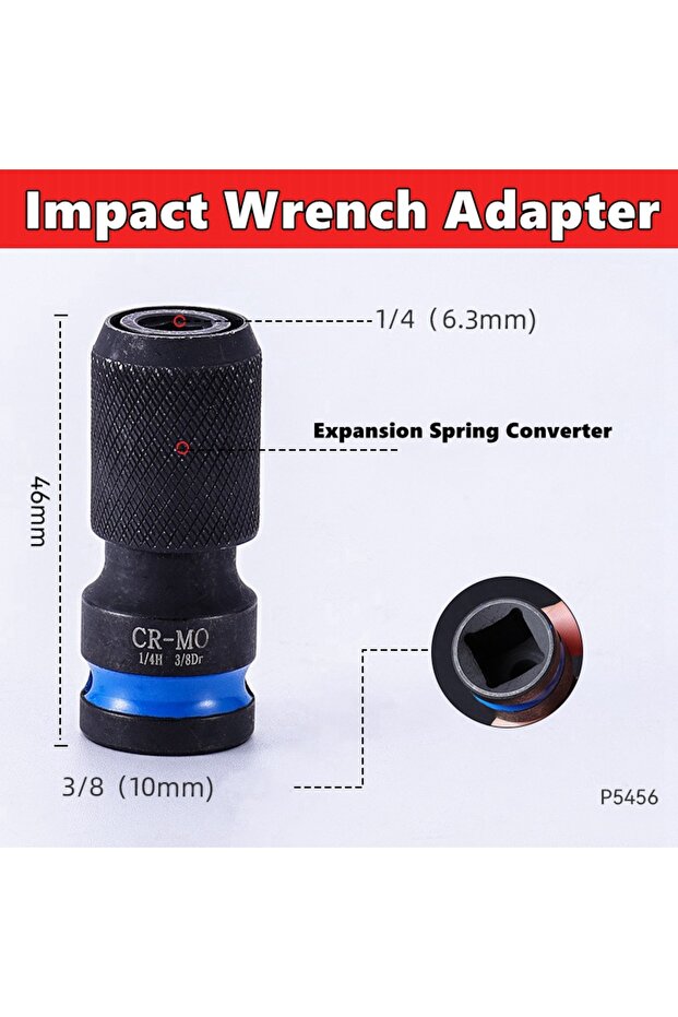 3-8 1/2 3/8 1/4-Inch Impact Hex Converter for Screwdriver Bit Square Drive to 1/4-Inch Quick Release